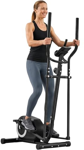 SPORTNOW Elliptical Cross Trainer for Home Quiet Magnetic with Bluetooth | App Compatible, 8-Level Adjustable Resistance, LCD Monitor & Pulse Sensor, Wheels, 120KG Load Capacity