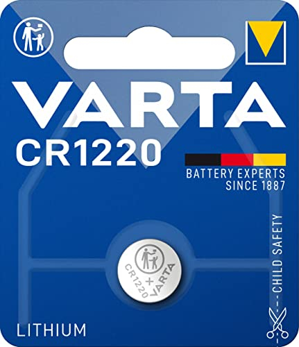VARTA Batterien Knopfzelle CR1220, 1 Stück, Lithium Coin, 3V, kindersichere Verpackung, für elektronische Kleingeräte - Autoschlüssel, Fernbedienungen, Waagen