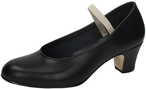 MADE IN SPAIN 16 Zapatos de Baile Flamenco para Niña, Hechos en España. Calzan Muy Poco. Comprar una Talla más NIÑA Zapatos TACÓN Negro 35