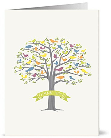 Recycled Thank You Cards - 10 Folding Thank You Cards with Matching Green Recycled Envelopes