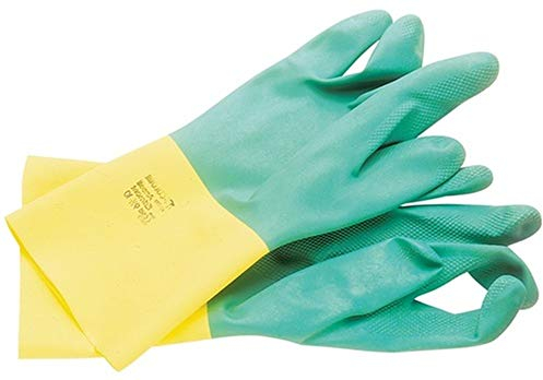 Ansell Chemikalienhandschuhe Bi-Colour 87-900, Größe 8,5-9 grün/gelb, 12 Paar