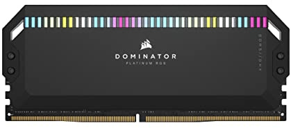 Corsair DOMINATOR PLATINUM RGB DDR5 32GB (2x16GB) 5600MHz C36 Intel Optimised Desktop Memory (Onboard Voltage Regulation, Patented CORSAIR DHX Cooling, 12 Ultra-Bright CAPELLIX RGB LEDs) Black, CMT32GX5M2X5600C36