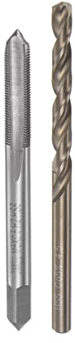 sourcing map Tippen & Bit Sets, M5 x 0.5 H2 Gerade Flötenmaschine Gewindebohrer, 4.5mm M35 Kobalt Hochgeschwindigkeitsstahl (HSS-CO) Twist Bohrer