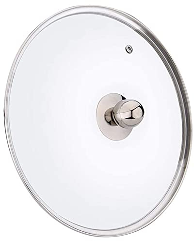 Pannlock Kastrulllock i härdat glas, med kanter i rostfritt stål och ventilationshål Transparent pannlock för hushållsbruk Universalt ersättande pannlock (14 cm)