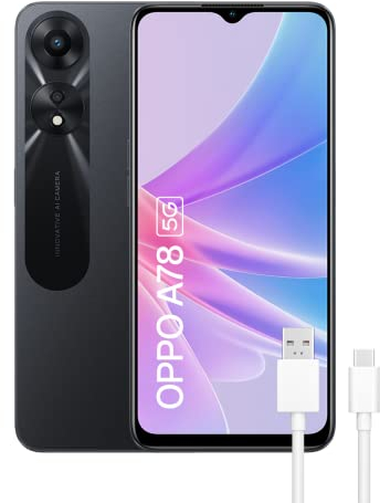 OPPO A78 5G – Smartphone Libre, 8GB+128GB, Pantalla 6,6”, Cámara 50+2+8MP, Android, Batería 5000mAh, Carga Rápida 33W - Negro