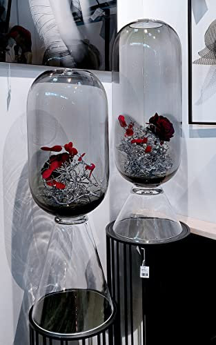 GILDE Vaso da pavimento Luxo, in vetro, altezza 80 cm x diametro 27 cm, colore: nero