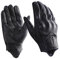 Harssidanzar Herren Motorradhandschuhe Ziegenleder Vollfinger Atmungsaktives und Perforiertes Design Touchscreen Sommer Motorradhandschuhe CM043EUA, C3-Schwarz, Größe M