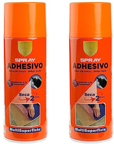 H HANSEL HOME Spray Adhesivo Pegamento en Spray Multiusos Permanente al Secarse Resistente a la Humedad, 400ml - Paquete de 2