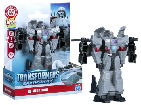 Transformers EarthSpark 1-Step Smash Changers Megatron Action-Figur mit Accessoires, 10 cm große Superhelden-Figur für actionreiche mit Kindern ab 6 Jahren
