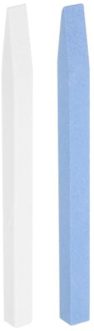 HARFINGTON 2pcs Pumice Stone Nail File, Pumice Nail Polishing Stick Cuticle Remover Pusher, Professional Quartz Stone Nail Filing Buffer Manicure Tool for Salon Nail Art Care, White,Blue