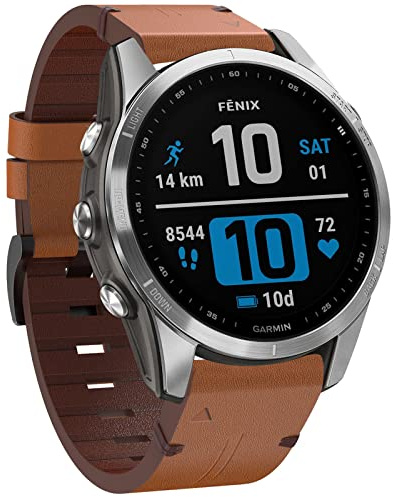 Läderarmband för Garmin Fenix 8 43 mm, armband Fenix 7S Pro/7S/FEnix 6S Pro/6S/FEnix 5S Plus/5S, 20 mm klockarmband med snabbkoppling armband för Garmin Epix 2 42 mm/Descent Mk2S/Approach S70 42 mm