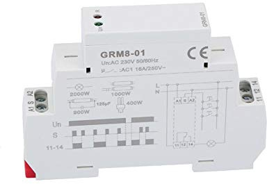 GRM8-01 Elektroniskt impulsrelä, AC 230 V låsrelä impulsrelä med LED-indikator 35 mm DIN-skena