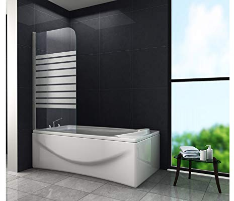 Duschtrennwand ELIO – FROST 80 x 140cm Badewannenabtrennung Badewanne Duschwand Dusche Glas