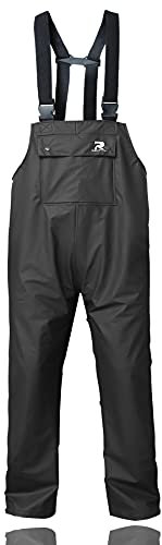 RainRider Regenhose für Herren und Damen, wasserdicht, mit Trägerhose, für Angeln, Jagd - Schwarz - 3X-Groß