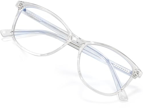 Madison Avenue Blaulichtfilter Brille Damen, TR90 Blaulichtbrille, Computerbrillen zum Spielen, Metallscharnier Brille Blaulichtfilter ohne Sehstärke(Transparent)