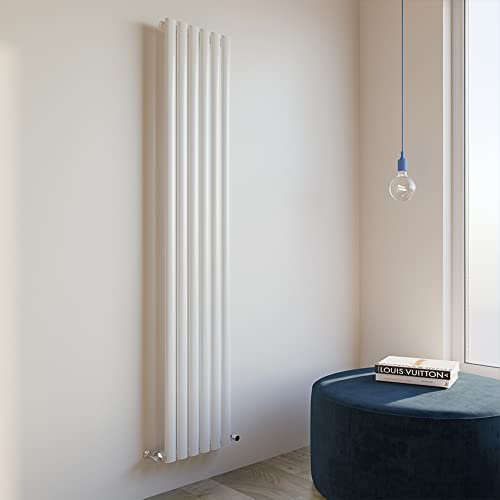 Oval Column Radiator 1800x354mm Vertical Design Single Central Heating White Rad