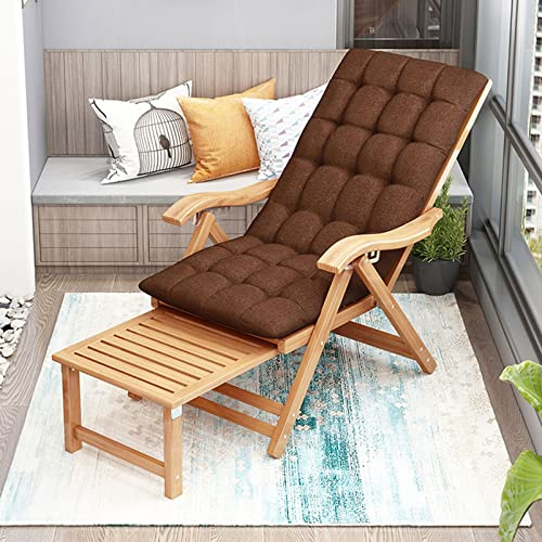 Ontihang Sun Loungers for Garden Wooden Patio Garden Outdoor Recliner with Padded Headrest Adjustable Headrest, Sun Lounger Reclining Day Bed