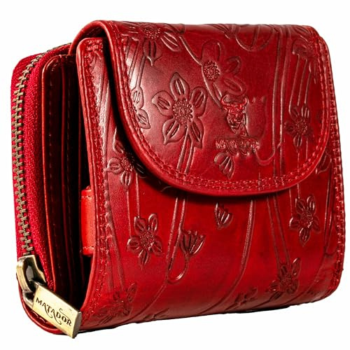 MATADOR SARAGOSSA RFID Blocker Portafoglio da Donna in Pelle Grande | Con Scatola Regalo | Medie Dimensioni Con Molti Scomparti