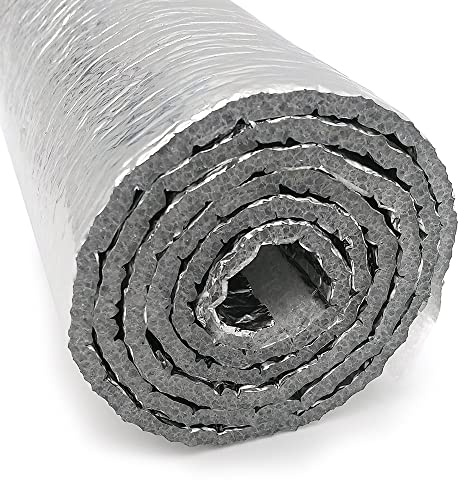 Isolant thermique réfléchissant avec aluminium et mousse (1 m x 60 cm) Isolation pour camping-cars, camionnettes, logements, radiateurs, bureaux