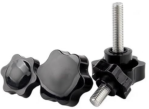 SYDARSYN Tornillos de Cabeza Estrella Plástico Perilla de Estrella Tornillos de Mariposa Moleteado Perilla de Sujecion M6x8mm (10 Piezas)