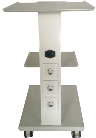 TRIEBAN Beauty Salon Trolley, Multifunktions-bewegliche Hand Trucks, Dental DREI Schichten Multifunktionswagen Wagen Zahnwagen Medizinischer Wagen mit leisen Fußbremsen, Weiß