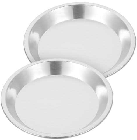 OUNONA 2pcs 6-inch Aluminum Alloy Non-Stick Pizza and Pie Baking Pans Heat-Resistant Metal Oven Tray Multifunctional Bakeware for Kitchen and Restaurant Use
