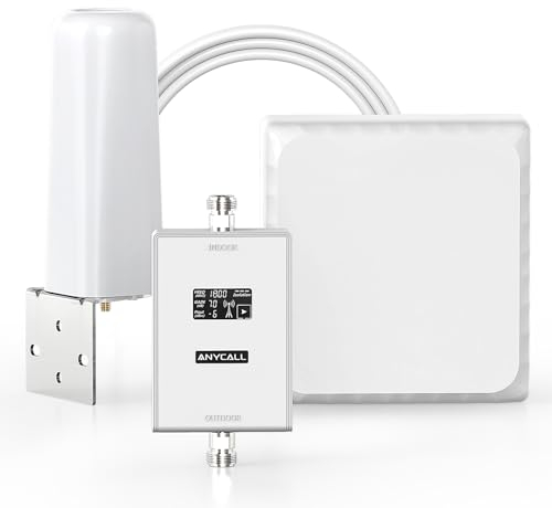 ANYCALL Amplificador Señal Movil para Banda 3/20, Amplificador de Cobertura Movil para Casa Oficina Sótano, Boost 4G LTE 3G gsm 2G para Movistar Orange Más Yoigo, Aumentar Cobertura Movil