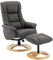 Morris Living The Mandalay Swivel Recliner Chair & Footstool in Genuine Leather (Cinder)