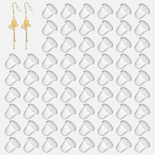 200 pezzi Ferma Orecchini in Silicone Universale,Chiusura Orecchini Silicone,Chiusure per Orecchini,Orecchini Ferma Orecchino,Fermagli per Orecchini,Gommini Orecchini per le Signore,per L'artigianato