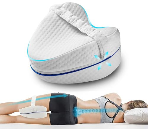 Kawaology Kniekissen für Seitenschläfer I Orthopädisches Bein-Kissen für schmerzfreien Schlaf I Ergonomisches Lagerungskissen aus visco-elastischem Memory-Schaum I atmungsaktiver Bezug