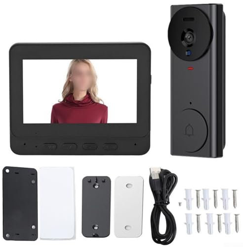 Videocitofono wireless con schermo da 4,3 pollici Sistema di citofono Audio bidirezionale Telecamera grandangolare a 130 ° Registrazione istantanea notturna Batteria ricaricabile