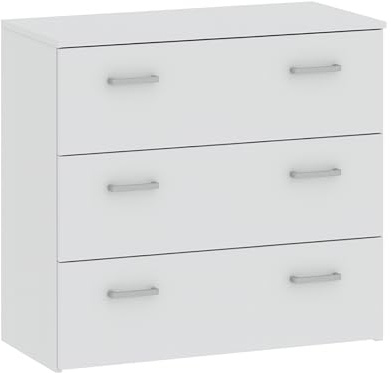 Kondela Garbo 3 Kommode mit Schubladen | Schubladenschrank modern | Schmale Kommode Holz | Schlafzimmer Kommode Eiche Sonoma | Aufbewahrung Sideboard | Grifflose Kommode | Flurkommode