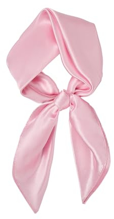 American Trends Satin Scarf with Gift Pack- 23.5 Square Neck Scarf for women - Lightweight Silk Feeling Hair Scarves for Casual,Party,Travel Pink