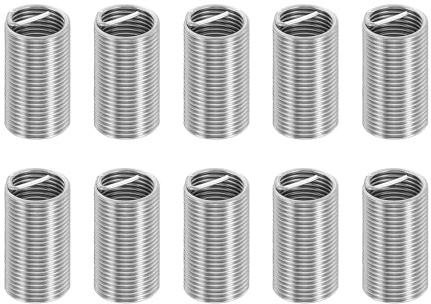 PATIKIL Wire Thread Inserts 3/8-24 UNF 3D 28.5mm, 10Pcs 304 Stainless Steel Helical Coiled Wire Screw Threaded Sleeve Sheath for Mechanical Equipment Automotive Repairs