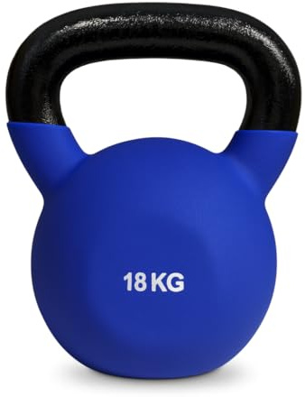 Generise Neoprene Cast Iron Kettlebell – Choice of 6kg, 8kg, 18kg or 20kg – Durable Strength Training Weights for Home & Gym Fitness Workouts (18kg)