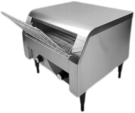 Horno tostador comercial de acero inoxidable con cinta transportadora - Control de temperatura de 7 velocidades, tostador de banda plana de alta eficiencia para catering, restaurantes y panaderías -