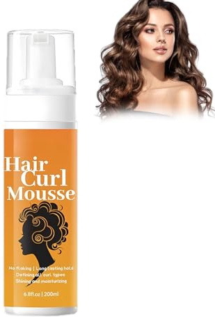 Schiuma resistente per una definizione duratura e ricci naturali, schiuma di controllo dell'crespo per capelli ricci e ondulati, ideale per lo styling quotidiano, 200 ml