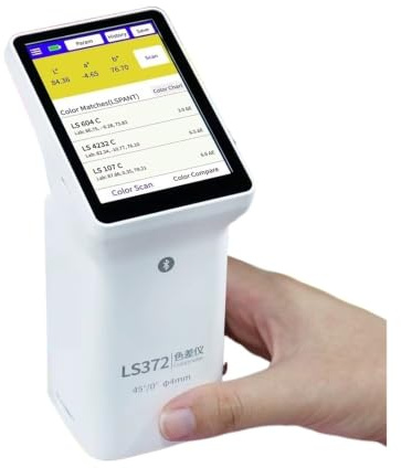 LS372 Handhållen Färgmätare 4 Mm Bländare Pekskärm APP-kontroll CIE LAB Färgskillnad För Utskrift Av Pappersförpackningar, Noggrann mätning