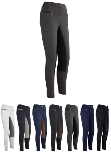 RL24 - Damen Reithose Vollbesatz Basicline – Dunkelgrau/Schwarz – 48