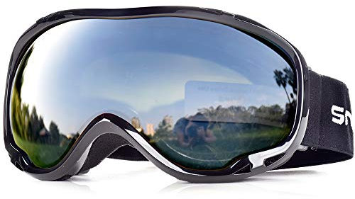 HUBO SPORTS Ski Snow Goggles for Men Women Adult,OTG Snowboard Goggles of Dual Lens with Anti Fog for UV Protection for Girls(BB3#Gray)