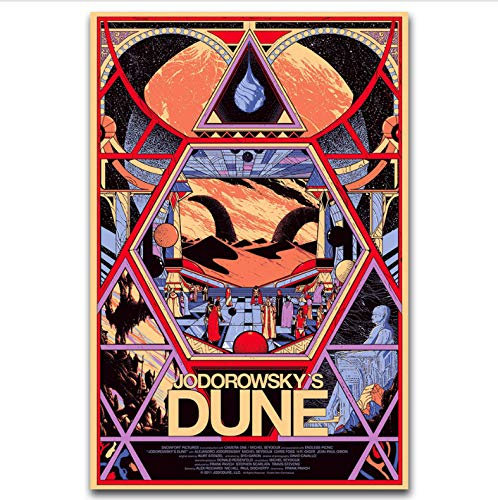 yhnjikl Jodorowsky'S Dune Classique Film Vintage Chaud New Art Affiche Top Soie Lumière Toile Décor À La Maison Mur Photo Impressions 50X70Cm sans Cadre