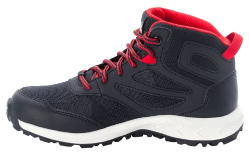 Jack Wolfskin Jungen Unisex Kinder Woodland Texapore Mid K Walking-Schuh, Night Blue/Red, 27 EU