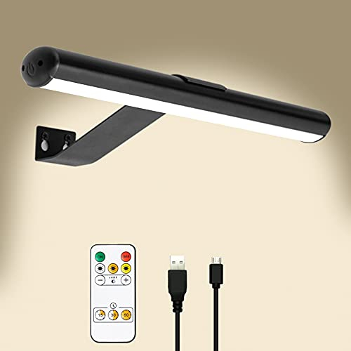 TINTINDOC Wireless Picture Light for Painting Rechargeable with Remote Control, Full Metal Art Display Lamp Accent Battery Operated Dartboard Dimmer Timer (YM-TY)