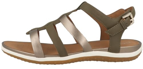 Geox Sandali da donna D Vega A Peeptoe, Sage Dk Beige, 35 EU