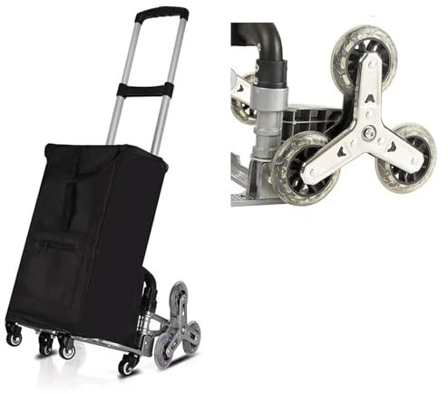 Hmtbet Carrello Portaspesa, 2 en 1 Pieghevole Carrello Spesa & Carrello a Mano, Pieghevole, Grande, con Ruote girevoli Anteriori, Borsa Impermeabile Rimovibile, Telaio in Lega di Alluminio,A8