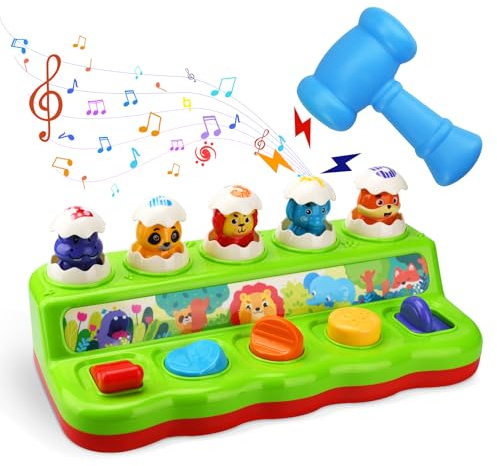 UCAMP Jouet Montessori Pop Up Interactif pour Bébé 1-4 Ans - Animaux et Musique - Cadeau pour Tout-Petit, Fille et Garçon