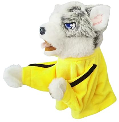 POFET Kung Fu Husky Puppet plyschdocka, husky boxning handdocka, interaktiv handdocka för hunddocka, Kung Fu-hund med ljud och boxningsverkan
