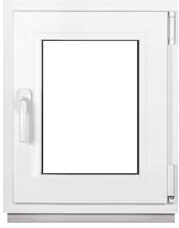 Framex Källarfönster 45 x 50 cm, vrid- och vippfönster DIN höger, insida/utsida vit, dubbelglas 32 mm, PVC för källare, garage, verkstad och trädgårdshus