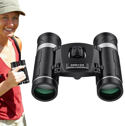 Kikare kompakt, rese kikare, 200 × 25 HD Compact Pocket Binoculars, Bärbar teleskop med halkhalt