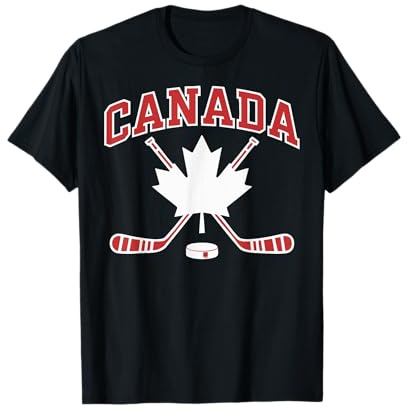 Bandiera canadese Maple Leaf Hockey Canada Day Uomini Donne Bambini Maglietta
